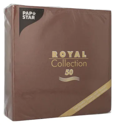 Produktbild von Servietten stoffähnlich 40x40cm Royal Collection 50 Stück Braun