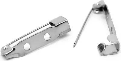 10 Anstecknadeln Edelstahl Broschennadeln, Sicherheitssnadel 19 x 4,5mm, silbern