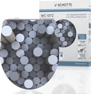 Produktbild von SCHÜTTE Duroplast HG WC Sitz ROUND DIPS,  Toilettendeckel mit Absenkautomatik, Schnellverschluss, Toilettensitz