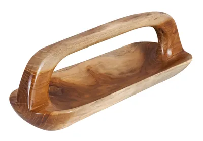 Produktbild von Schale ca. 60x20cm Teakholz mit Griff Holzschale Dekoschale Natur Unikat