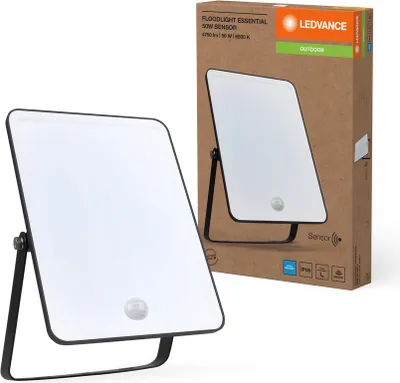 Image de Projecteur LED extérieur 50W 4500lm 6500K IP65 noir avec détecteur de mouvement et de crépuscule Essentials Ledvance