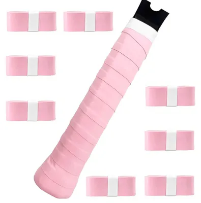 Obrázok produktu pre 8 kusov gripových pásov, tenisová raketa, 110 cm × 2,5 cm, mäkká a prírodná textúra, protišmykové, samolepiace lepidlo na ruky