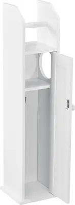 Produktbild von [en.casa] Badezimmerschrank 78x20x18cm Toilettenpapierhalter Badschrank Badregal Schrank  Eckschrank Weiß
