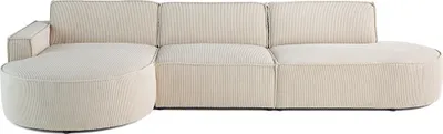 Produktbild von Lisa Design Spiaggia - Ecksofa links - abgerundete Form - 5 Sitzplätze - aus Cordstoff , Beige