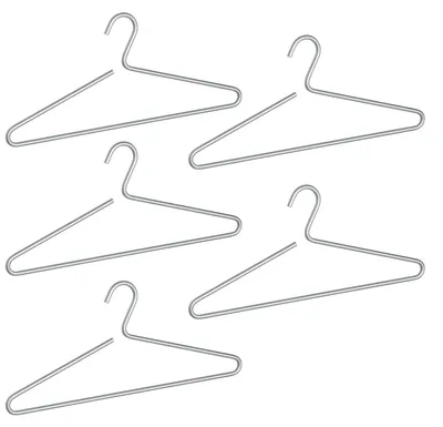 Produktbild von WENKO Kleiderbügel Mod. Lux Silber, 5er Set, Garderobenbügel