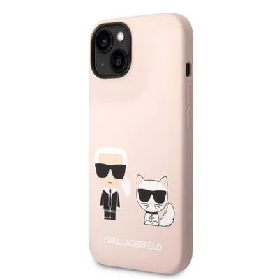 Produktbild von Karl Lagerfeld and Choupette Liquid Silicone Case für iPhone 14 Plus Pink