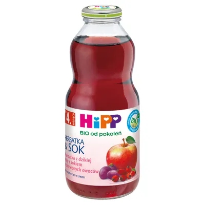 Produktbild von HippWildrosentee mit rotem Fruchtsaft nach 4 Monaten 0,5 L