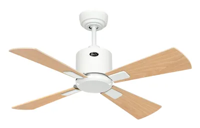 Produktbild von Energiespar Deckenventilator mit Fernbedienung Eco Neo III WiFi 92 cm Weiß Flügel Ahorn / Buche
