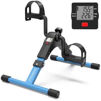 Image de Mini vélo d'appartement pédalier - Pliable - Résistance réglable - Écran LCD