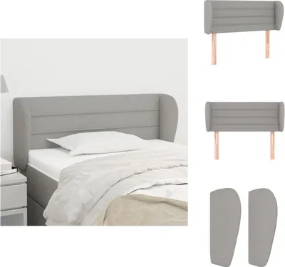 Produktbild von vidaXL Kopfteil mit Ohren Hellgrau 83x23x78/88 cm Stoff -  Kopf- & Fußenden