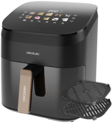 Productafbeelding van Cecotec Cecofry&Grill Smokin' 6500, heteluchtfriteuse, 6,5 liter, 40 °C, 200 °C, Vrijstaand, Zwart, Bruin