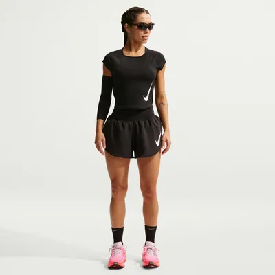 Produktbild von Nike W Nk Tempo Swoosh Run Df Ss Black/White Black/White M