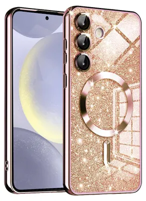 Produktbild von Techsuit Luxury Glitter Back Cover Hülle mit MagSafe für Samsung Galaxy S24 - Roségold