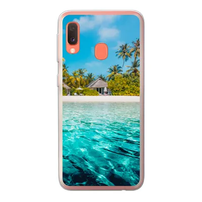 Produktbild von MuchoWow® Handyhülle Schutzhülle Hülle für Samsung Galaxy A20e Strand - Palmen - Meer Silikon Softcase Handy Hülle - Abdeckung