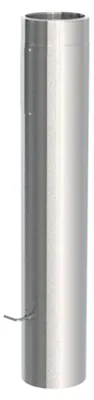 Produktbild von Isoliertes Ofenrohr Länge 1000mm mit Drosselklappe+Tür | edelstahl | Ø130mm