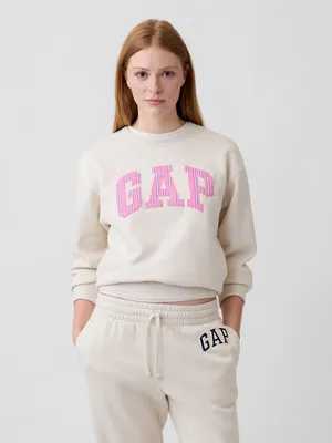 Produktbild von GAP Langarm-Sweatshirt Größe S mit Rundhalsausschnitt, Logo und warmem Fleece