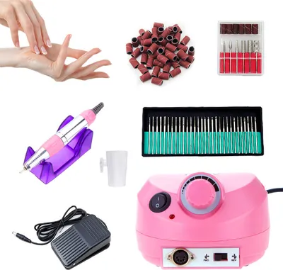 Immagine prodotto di Jiubiaz Tagliaunghie elettrico Manicure Pedicure Cutter File Set Nail Art Professionale Cutter Grinding Stones Diamond Grinder Nail File Pedicure Device Pink