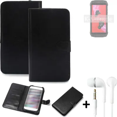 Produktbild von K-S-Trade Wallet Case Handyhülle kompatibel mit Ulefone Armor 15 Schutzhülle Flip cover Flipstyle Tasche Hülle Flipcover Slim Bumper schwarz + in