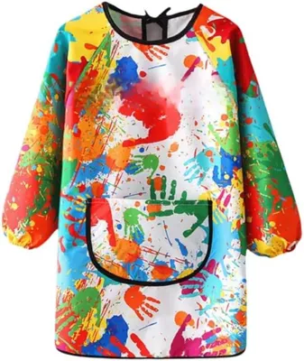 Imagen del producto de Delantales para niños con mangas largas, impermeables, talla 3-8 años, ideales para actividades de pintura y manualidades