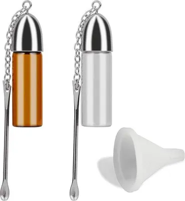 Produktbild von Kleine Trichterflasche mit Löffel und Glasbehälter für Kräuterpulver