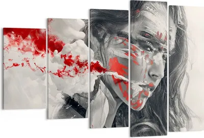Produktbild von Bild auf Leinwand - Leinwandbild - Frau Gesicht Kunst - 150x100cm - Wand Bild - Wanddeko - Leinwanddruck - Bilder - Kunstdruck - Wanddekoration - Leinwand bilder - Wandkunst - EG150x100-3867