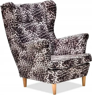 Produktbild von Family Meble Ohrensessel Print Relaxsessel Skandinavisch Bequemer Sessel Loungesessel Fernsehsessel Für Wohnzimmer Schlafzimmer Büro (PANTHERA 1)