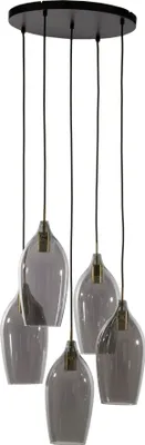 Produktbild von Light & Living - hängeleuchte - Lukaro - schwarz - glas - große esstischlampe - E27 - 2977727