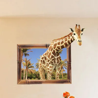 Zdjęcie produktu dla 3D Stereo Giraffe Naklejki ścienne na podłogę do domu Sypialnia Tło Dekoracja biznesowa