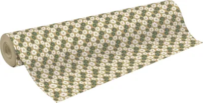 Produktbild von Clairefontaine Geschenkpapierrolle Kraft, 50x0,70m, Gänseblümchen Weiß 223906C