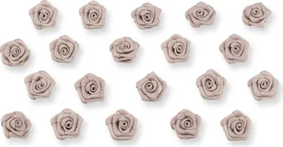 Satinrosen 15mm zum Basteln & Aufnähen 20 Stück Taupe