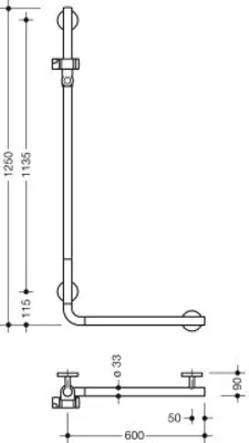 Produktbild von HEWI 950.33.22090 98 Winkelgriff m.Br.H.,AM1:1250,W1:600