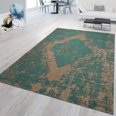 Produktbild von TT Home Wohnzimmer Teppich Kurzflor Marokkanisches Design Abstrakt Used Look Ornamente Größe 120x170 cm