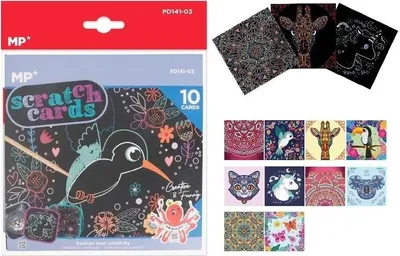 Zdjęcie produktu dla Zdrapywanka zwierzaki i mandal 10 arkuszy