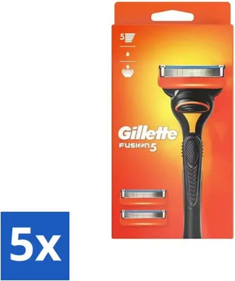 Immagine prodotto di Lame da barba Gillette Fusion 5 – Design ergonomico – 2 lame di ricambio – Confezione risparmio – 5 pezzi
