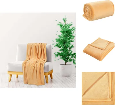 Immagine prodotto di vidaXL Coperta gialla 150x200 cm in poliestere - Coperte