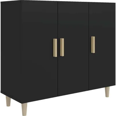 Produktbild von vidaXL Kredens czarny 90x34x80 cm materiał drewnopochodny