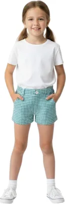 Produktbild von Grün karierte Shorts für Mädchen von Lacoste 128
