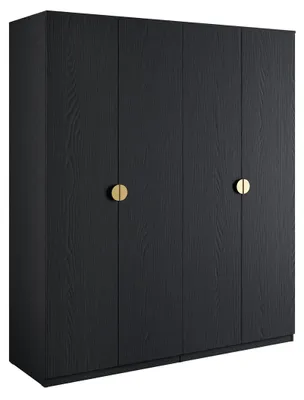 Produktbild von Kleiderschrank Mond Schlafzimmerschrank 179x58,5x209cm 4-türig anthrazit