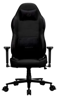Produktbild von Gamingstuhl - Schreibtischstuhl - Ergonomischer Bürostuhl - Gaming Chair mit Lenden- und Nackenkissen - für Körpergrößen von 150-185 cm, max. 150 kg belastbar - Overlord Schwarz