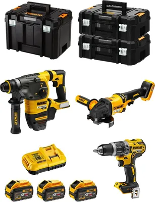 Produktbild von DeWALT Kit FVK381X3-QW 54V/18V (DCH333 + DCD796 + DCG418 + 3 x 9,0 Ah + DCB118 + 2 x TSTAK II + TSTAK VI)