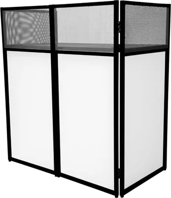 Produktbild von DJ Booth System Ständer Kabine Tisch Faltbar Mobil Setup Disco Schwarz Weiß
