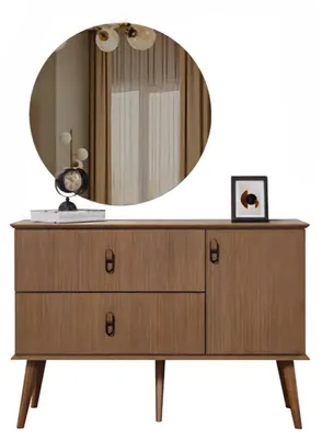 Produktbild von Kommode Schminktisch Spiegel Hocker Set Kommoden Schlafzimmer Schminkspiegel