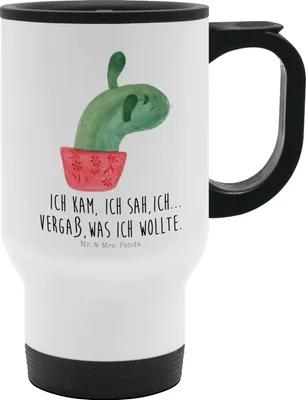 Produktbild von Mr. & Mrs. Panda Kaffeebecher To Go Kaktus Mama - Weiß - Geschenk, Motivation, Thermobecher, Quote, mit deckel, thermosbecher, Kakteen, To-Go-Becher, Büro, Ärger