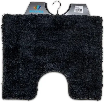 Produktbild von Unyqoos® Wicotex Toilettenmatte 50x60 cm, Schwarz – 100%.Polyacryl, rutschfeste Unterseite, mit Aussparung, saugfähig & waschbar bis 40°C