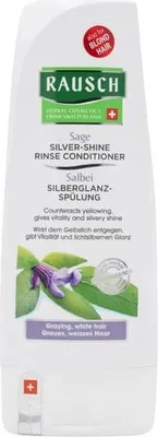 Zdjęcie produktu dla RAUSCH Sage Silver-shine Rinse Conditioner, Kobiety, Odżywka do włosów nieprofesjonalna, Włosy blond, Szare włosy, Blond, Szary, Przeciwdziałanie żółknięciu, Nawilżający, Ochrona, Odżywiający, Świecący, 200 ml