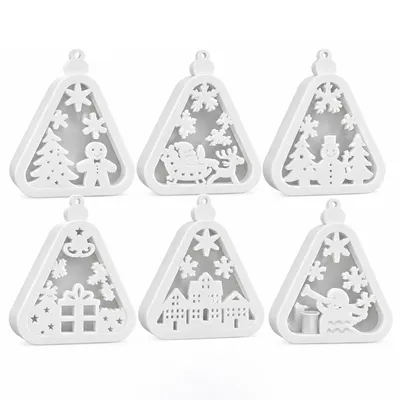 Produktbild von Silikonformen Weihnachten 6 Stück, Weihnachtsdeko Gießformen für Kerzen, Seife, Harz und Gips, DIY Weihnachtsgeschenke