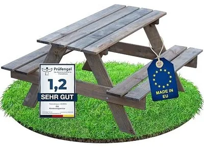 Zdjęcie produktu dla Stół piknikowy dla dzieci drewniany zestaw z 2 ławkami 4