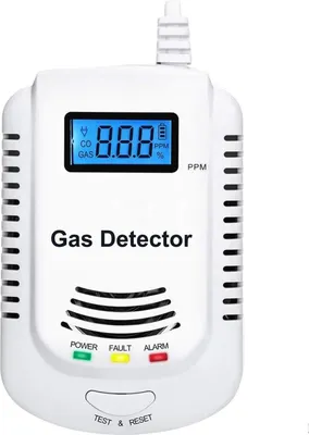Produktbild von OKWISH Gasmelder, Heimgebrauchs Methan Propan Butangas Monitor, Plug-in für brennbares LPG/Erdgas/Kohle-Gaslecksensor,Gaskonzentration der Digitalanzeige
