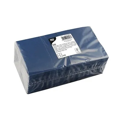 Produktbild von 1000 Papstar Servietten, 3-lagig 1/4-Falz 24 cm x 24 cm dunkelblau 82897