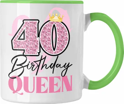 Produktbild von Trendation -  40. Geburtstag Tasse Frau Geschenk 40er Geschenkidee 40 Mutter Frauen Lustig Geschenke (Grün)